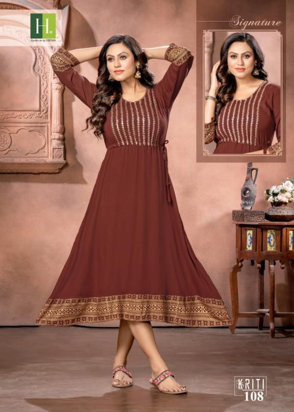 Hirwa Kriti Fancy Wear Designer Plus Size Kurti Collection